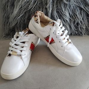 Michael Kors Girls Leopard Print Sneakers Red Stripe Size 3